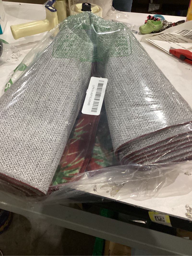 Condition photo showing Good Condition for GarveeHome Christmas Rugs 2x10 for Entryways Botanical Leaf Runner Rug Non-Slip Machine Washable Non-Slip Low Pile Red Christmas Decorations Bedside Kitchen Runner Rugs for Hallways Bathroom Red 2' x 10' (Runner)