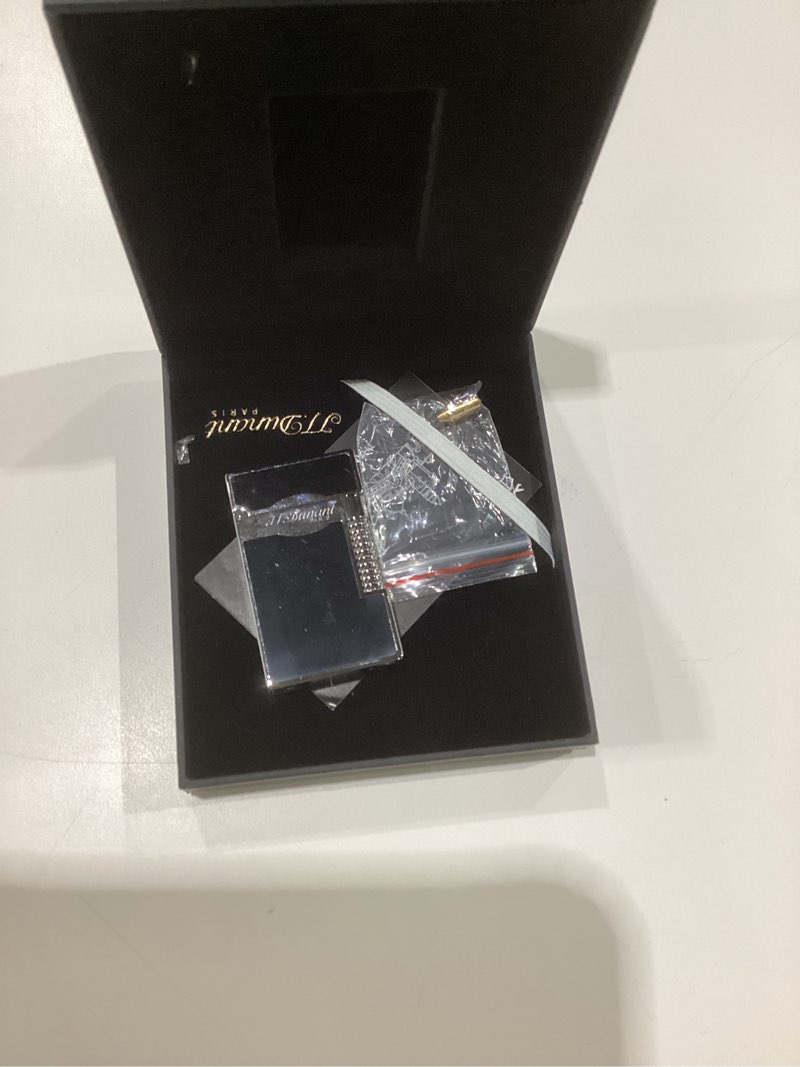 Condition photo showing As Is for Black Lacquer Silver Lighter, Classic Cling Sound, Soft Flame Lighter, Gift for Men Dad Husband