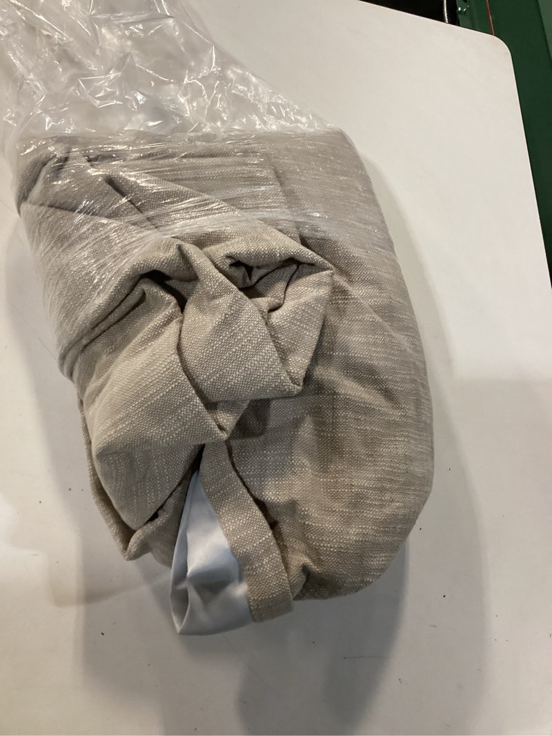 Condition photo showing Good Condition for textured cotton room darkening curtain, 48x96, flax