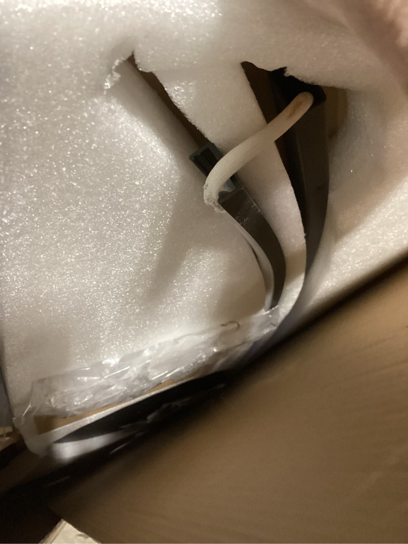 Condition photo showing As Is for NUÜR Arc Floor Lamp with Remote Control - Modern Standing Bright LED Floor Lamp for Living Room Bedroom Office - Adjustable Color Temperatures and Stepless Dimming - 67" Tall, Black