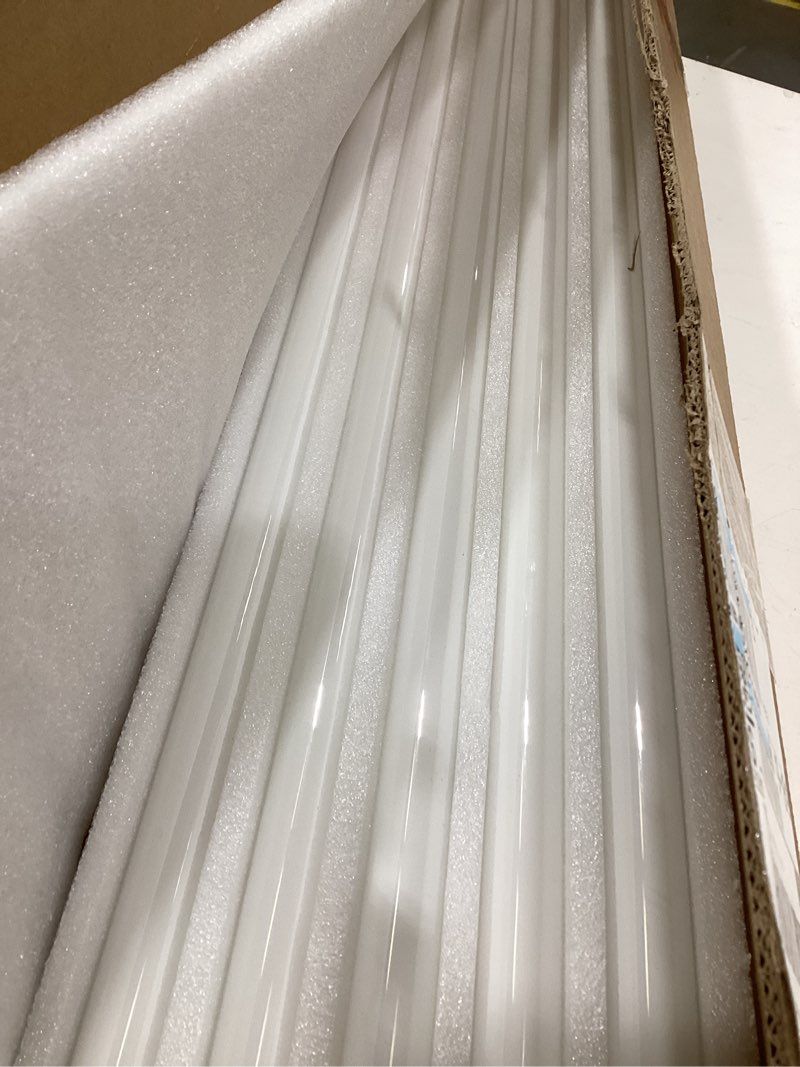 Condition photo showing New/Like New for f32t8/841 32w 48 inch t8 fluorescent tube light bulb, t8 fluorescent bulbs 4 foot, 4ft light bulb, 4100k cool white, 2850 lumens, g13 medium bi-pin base,10 pack