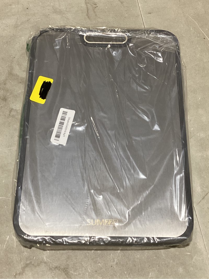 Condition photo showing Good Condition for titanium cutting board double sided food grade, pure titanium/pp for kitchen, cutting board easy to clean[15.5”*10.5”+12”*8.5”] silver set of 2 (15.5" x 10.5", 12" x 8.5")