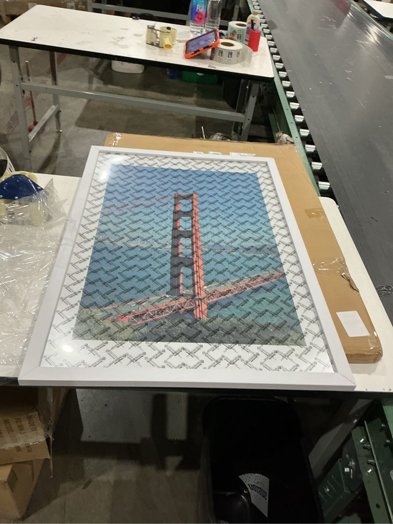 Condition photo showing Good Condition for item similar))))))pealsn solid wood 24x36 poster frame, white poster frames 24 x 36 inches for wall mounting display, 1 pack