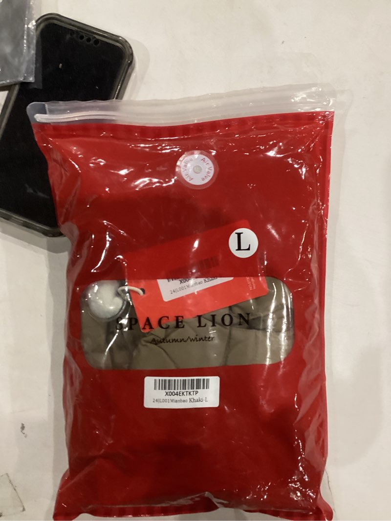 Condition photo showing New/Like New for SPACE LION Dog Puffer Jacket, Down Winter Coat, Durable Outdoor Coat for Cold and Windy Conditions, Lightweight & Adjustable Fit Coats for Medium Dogs, (Khaki, Size14/L) Khaki 14/Medium Dogs