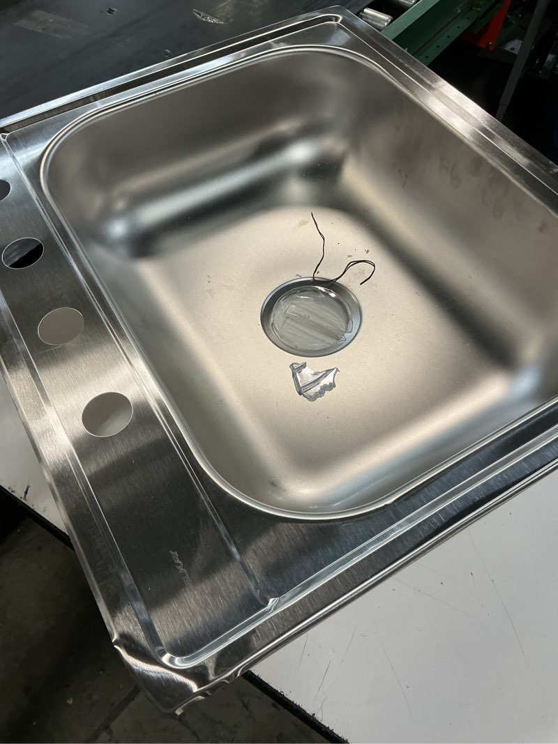 Condition photo showing As Is for elkay dayton drop-in 25-in x 22-in stainless steel single bowl 22 -gauge kitchen sink