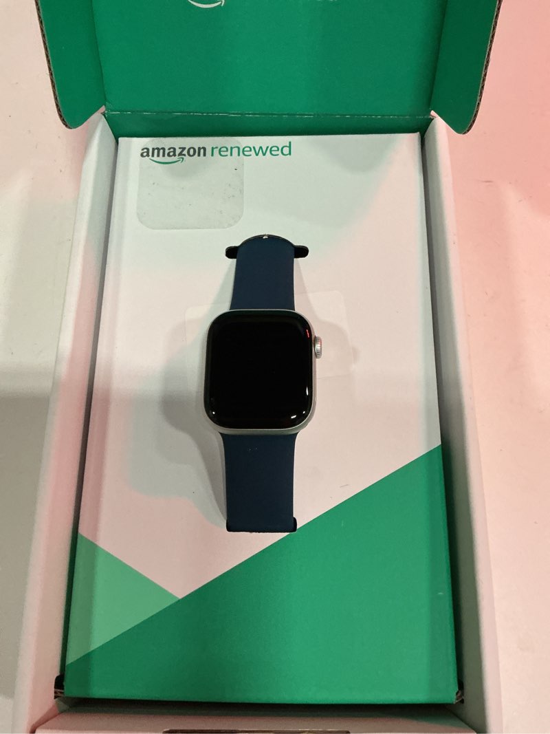 Condition photo showing Good Condition for apple watch series 10 [gps + cellular, 42mm] - silver aluminum case with denim sport band, m/l (renewed premium) 42mm silver w/ denim band, m/l gps + cellular