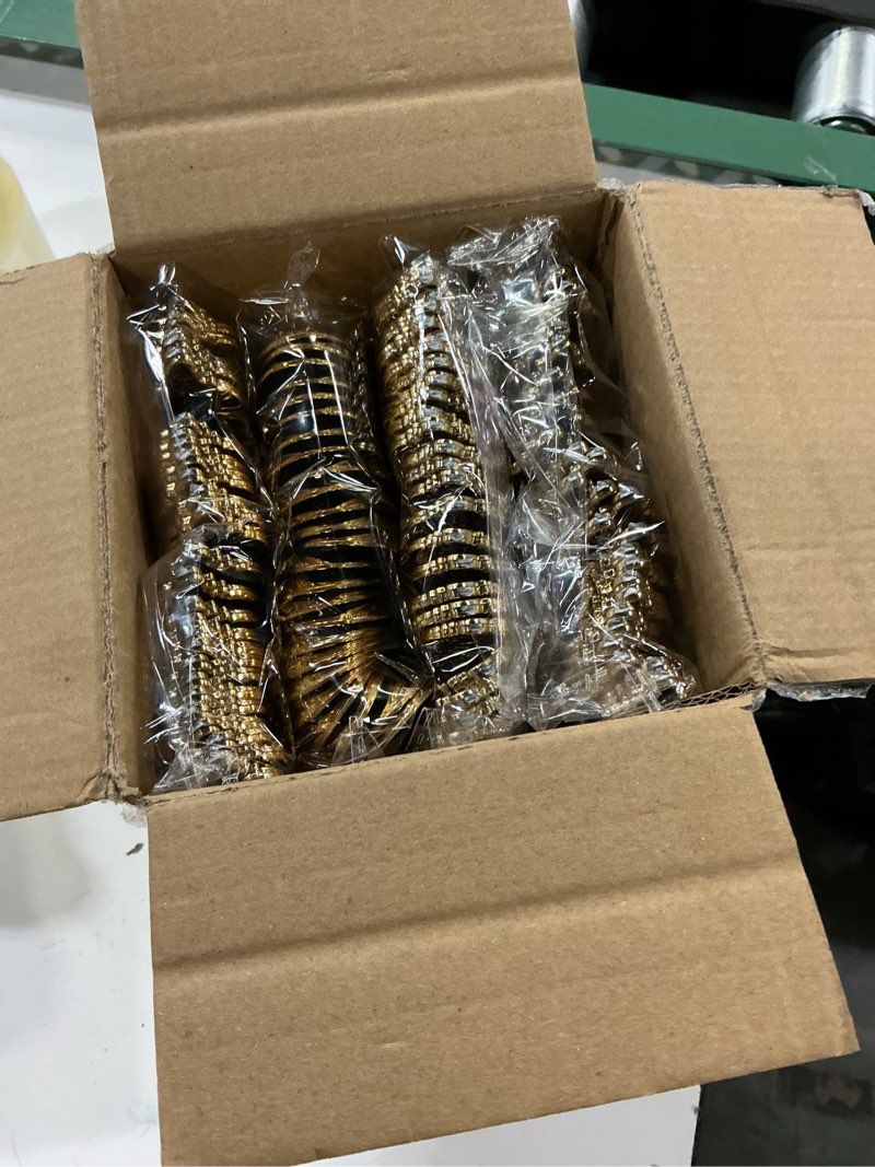 Condition photo showing New/Like New for WDF 100 Piece Gold Plastic Spoons Disposable - 6.93 Inch Baroque Gold Spoons Plastic Silverware for Dessert Cake - Heavy Duty Plastic Spoons for Party, Wedding or Daily Using