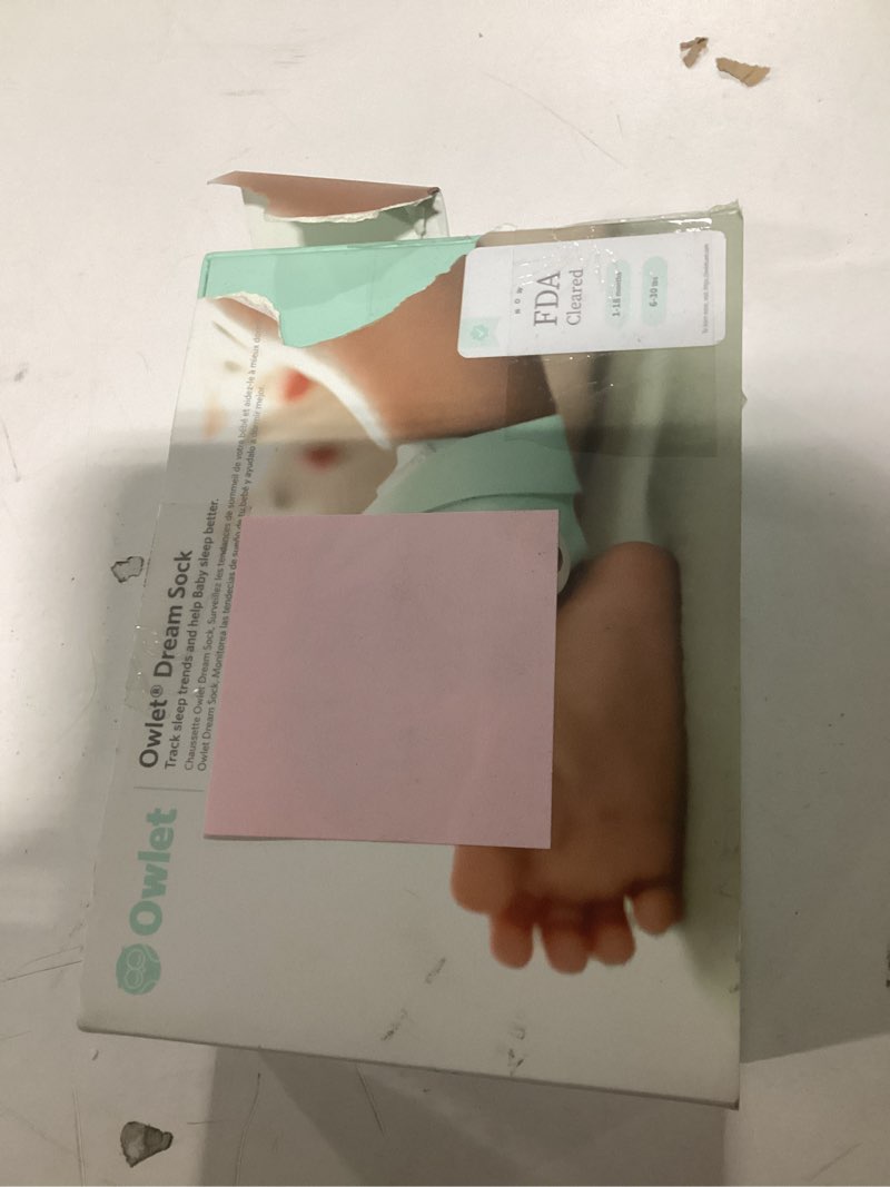 Condition photo showing As Is for Owlet Dream Sock® - FDA-Cleared Smart Baby Monitor - Track Live Pulse (Heart) Rate, Oxygen in Infants - Receive Notifications - Mint