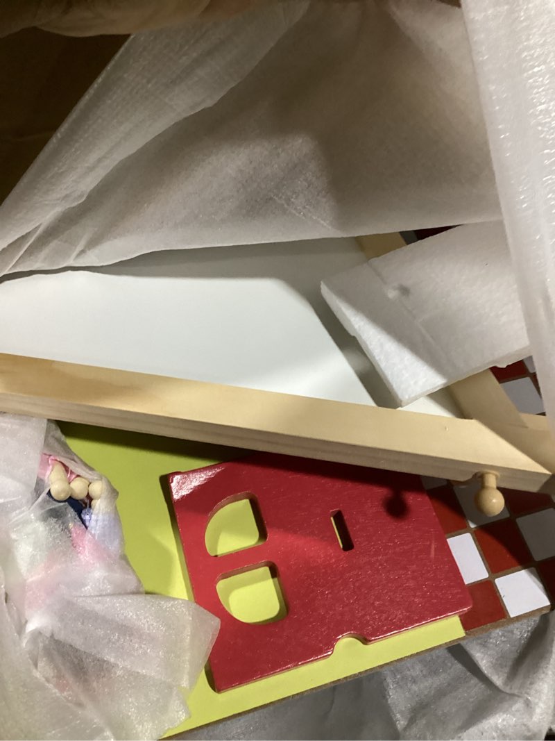 Condition photo showing Good Condition for Melissa & Doug Hi-Rise Wooden Dollhouse with 15 pcs Furniture - Garage and Working Elevator