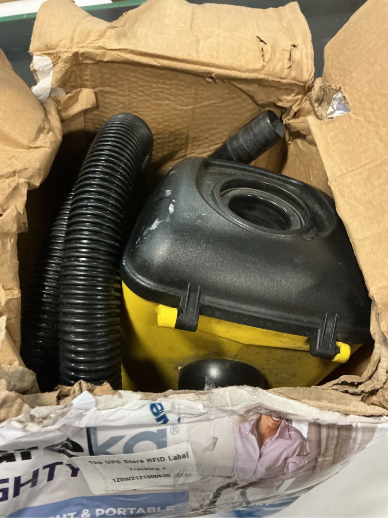 Condition photo showing As Is for eureka 3670m canister cleaner, lightweight powerful vacuum for carpets and hard floors, w/ 5bags,yellow