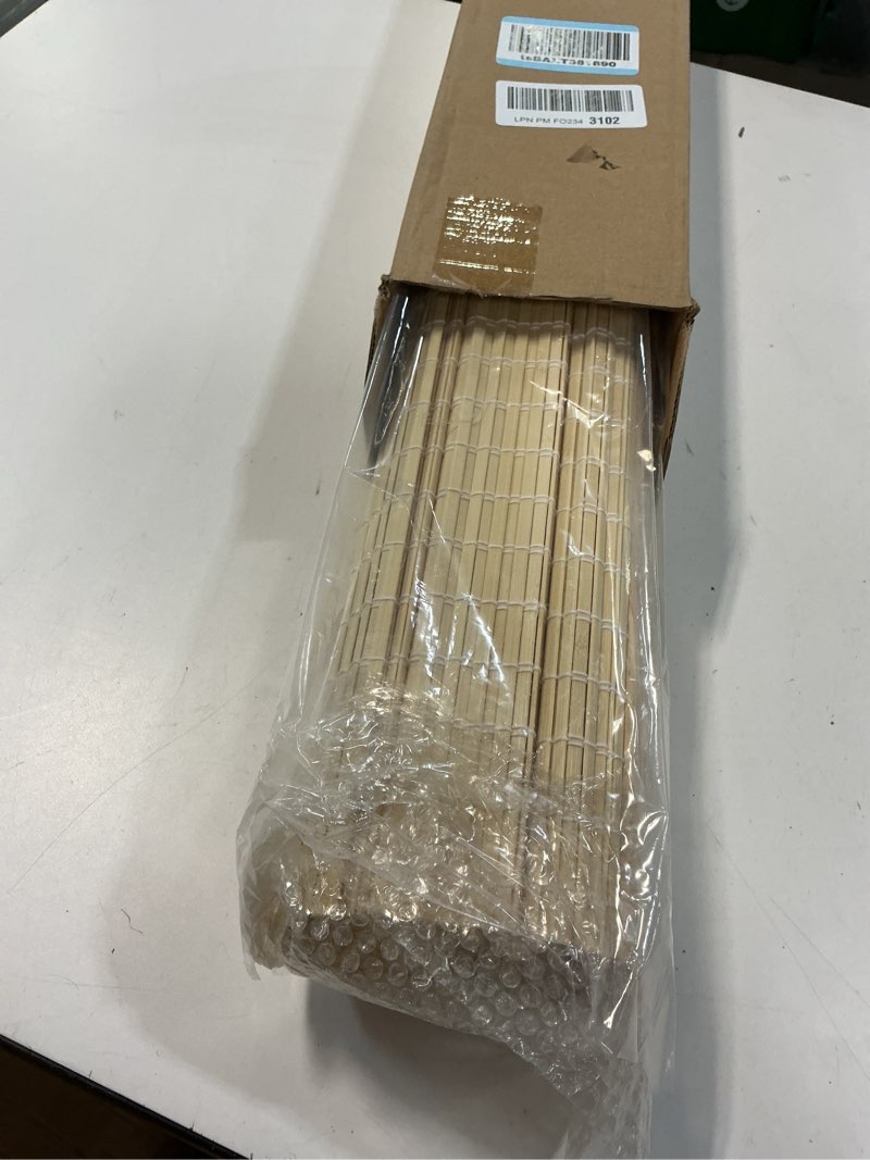 Condition photo showing New/Like New for LazBlinds No Tools No Drill Cordless Bamboo Roman Shades, Privacy Window Treatment, Roll Up Bamboo Blinds for Windows 25'' W x 64'' H, Natural Privacy-natural 25" W x 64" H