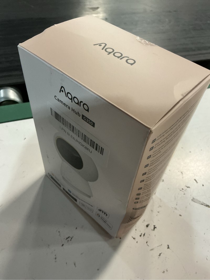 Condition photo showing New/Like New for aqara 4k uhd dual-lens matter camera hub g350, indoor security camera 9x zoom, 360° pan & tilt, ai auto-tracking, face/gesture recognition, works with apple homekit, alexa, google home, smartthings