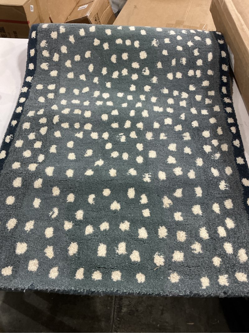 Condition photo showing Good Condition for handmade leopard wool area rug with traditional oushak motif – animal print cheetah rugs for living (similar to,stock photo)