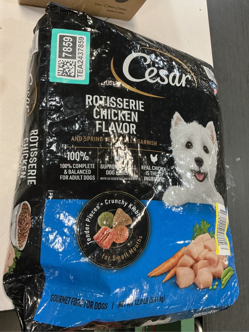 Condition photo showing New/Like New for (Best By 03/14/2026) Cesar Small Breed Dry Dog Food for Small Dogs, Rotisserie Chicken Flavor and Spring Vegetables Garnish, 12 lb Bag Chicken 12 Pound (Pack of 1)