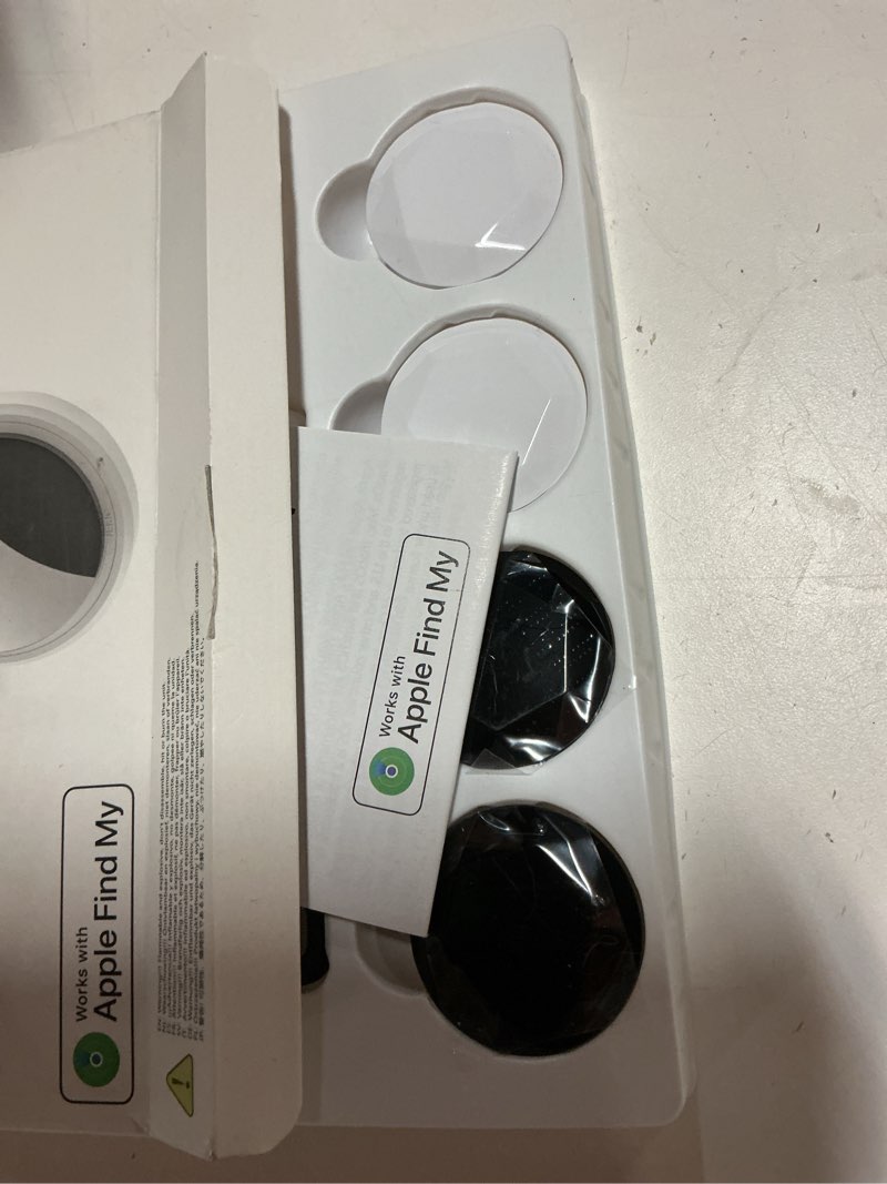 Condition photo showing Good Condition for 4 packs tracker tags compatible with apple find my (ios only), bluetooth tracker, smart keys finder and item locator with waterproof case for wallet luggage pet backpack 2w2b