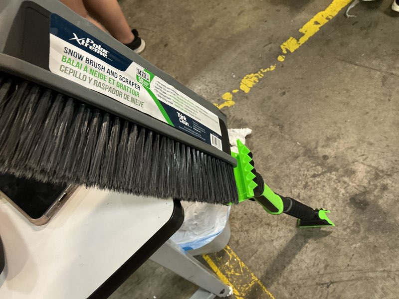 Condition photo showing New/Like New for seaaes 51 inch heavy duty snow brush for trucks, stable design long handle extendable snow broom for suv, windshield ice scraper with foam grip for car automobile vehicle window - green green 51 inch