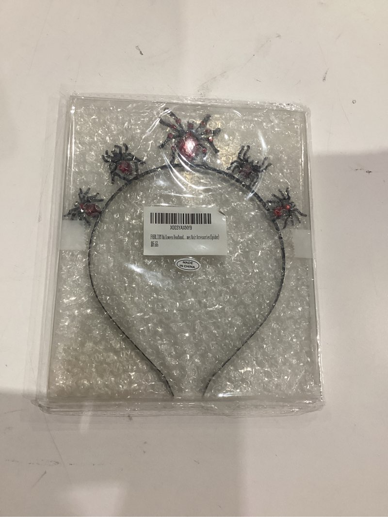 Condition photo showing New/Like New for FAERLIIRY Halloween Devil Horns & Spider Headband Ghost Headpiece Hocus Pous-black