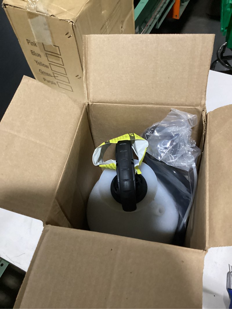 Condition photo showing New/Like New for chapin 20004 pump sprayer, 1-gallon surespray translucent tank with an easy fill funnel-top opening, adjustable cone nozzle & 34" long reach hose, used for fertilizer, pesticides, weeds & pests
