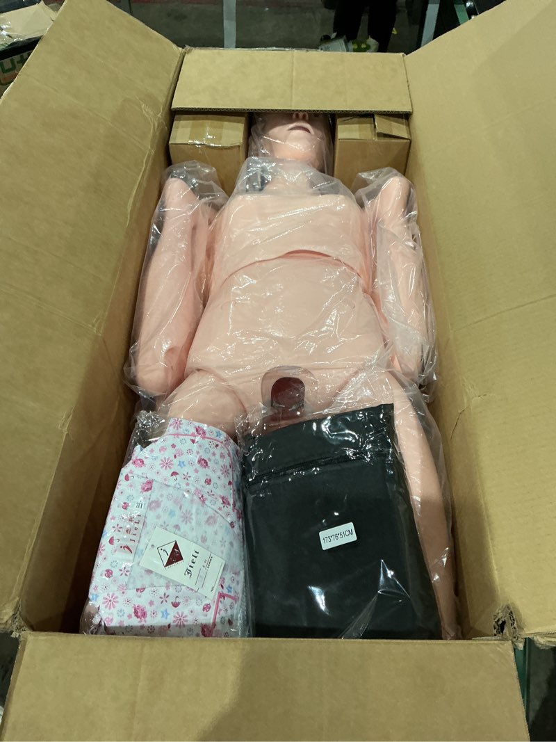 patient care medical manikin, 5.24ft life size patient human model multifunction demonstration manne