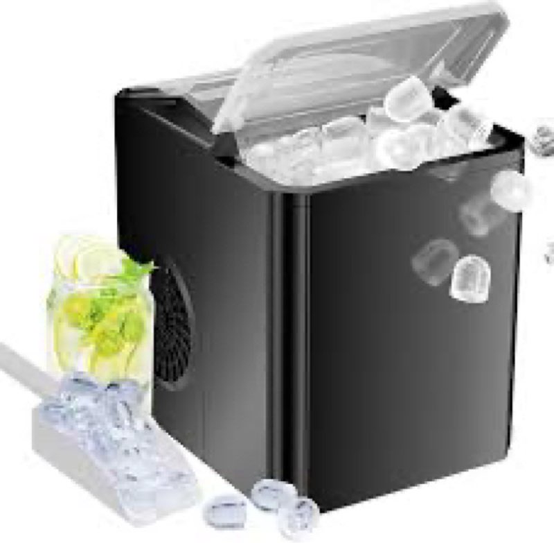 olixis ice maker machine with handle,26lbs in 24hrs,9 ice cubes in 6 mins,auto-cleaning portable ice
