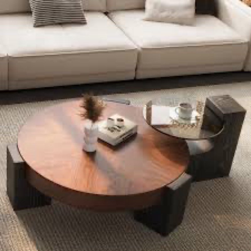 Discover The Beauty Of Rhuardhi's Modern Round Wood Coffee And A 
