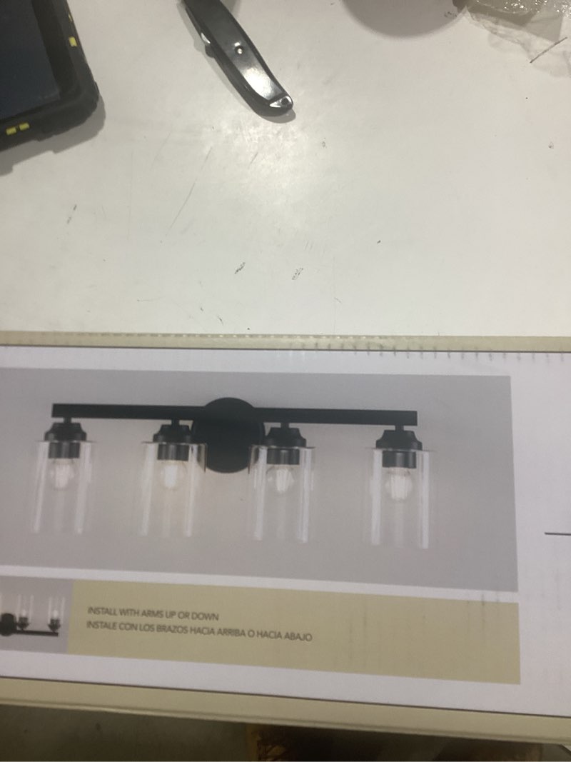 allen + roth emeryson 24.5-in 4 light matte black transitional bathroom vanity light item #4968570 | model #vb220-4mbk