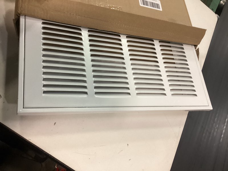 Condition photo showing Good Condition for EZ-FLO 16 x 16 Inch (Duct Opening) Return Air Vent Cover for Wall or Ceiling, Solid Steel Return Air Filter Grille, HVAC Vent Cover, White, 61654 16 in. x 16 in.