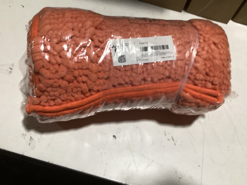 Condition photo showing Good Condition for Arotive Luxury Chenille Bathroom Rug Mat, Extra Soft Thick Absorbent Shaggy Bath Rugs, Non-Slip Machine Wash Dry, Plush Bath Mats for Bathroom, Shower and Tub, 47x24, Coral Coral Rectangular 47" x 24"