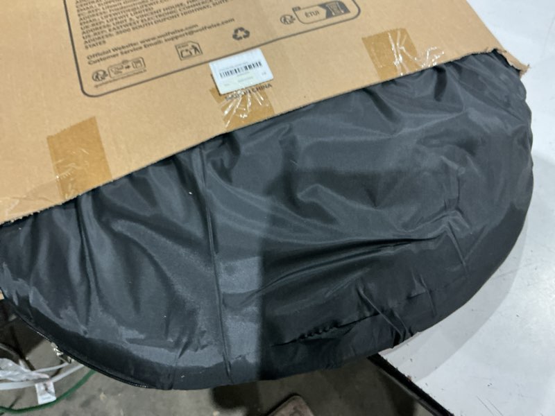 Condition photo showing As Is for wolfwise pop up shower tent for camping essentials, portable instant changing tent with ventilation window & carry bag, privacy dressing room bathroom toilet for beach & outdoor, standard, black black standard: 6'3" h, 39.4" w