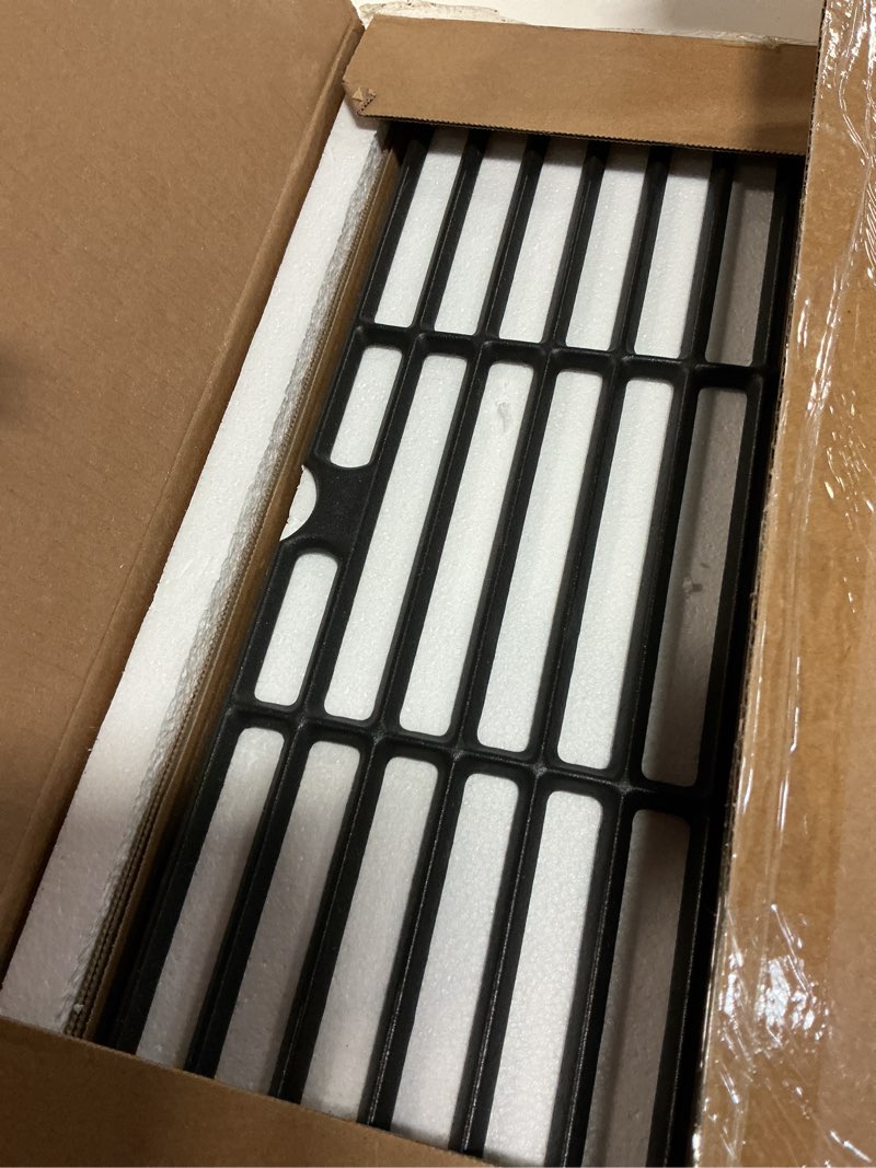 Condition photo showing Good Condition for uniflasy cast iron cooking grates replacement for char-broil black 3-burner gas grill, fits model 463736024, heavy duty matte cast iron grill grates, 2-pack 16.8" 463736024