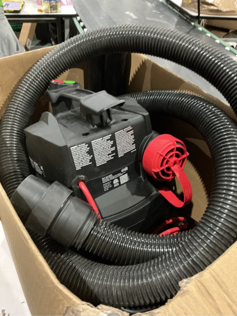 Condition photo showing As Is for shop-vac 4-gallon 6 hp corded wet/dry shop vacuum with accessories included