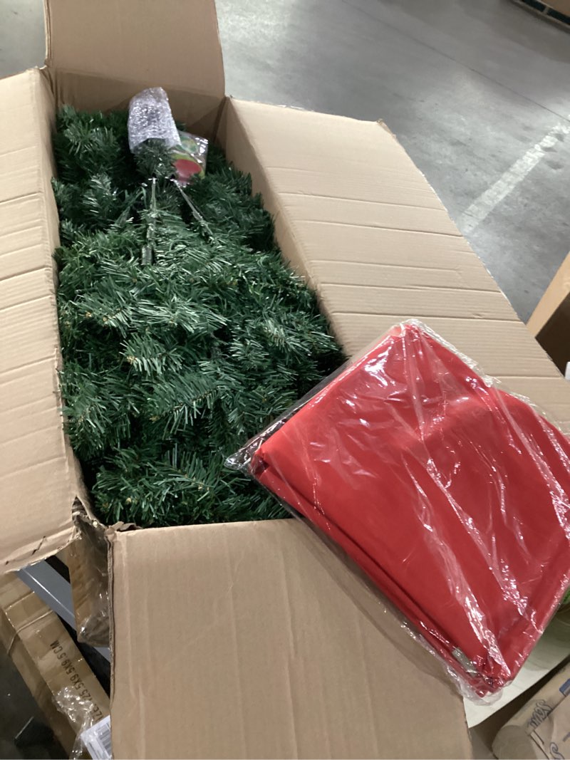 Condition photo showing New/Like New for Syhood 7.5ft Bendable Christmas Tree Pre-Lit Whimsical Christmas Bent Top Artificial Xmas Tree with LED Lights Ornament Bag, Dark Green Dark Green 7.5ft