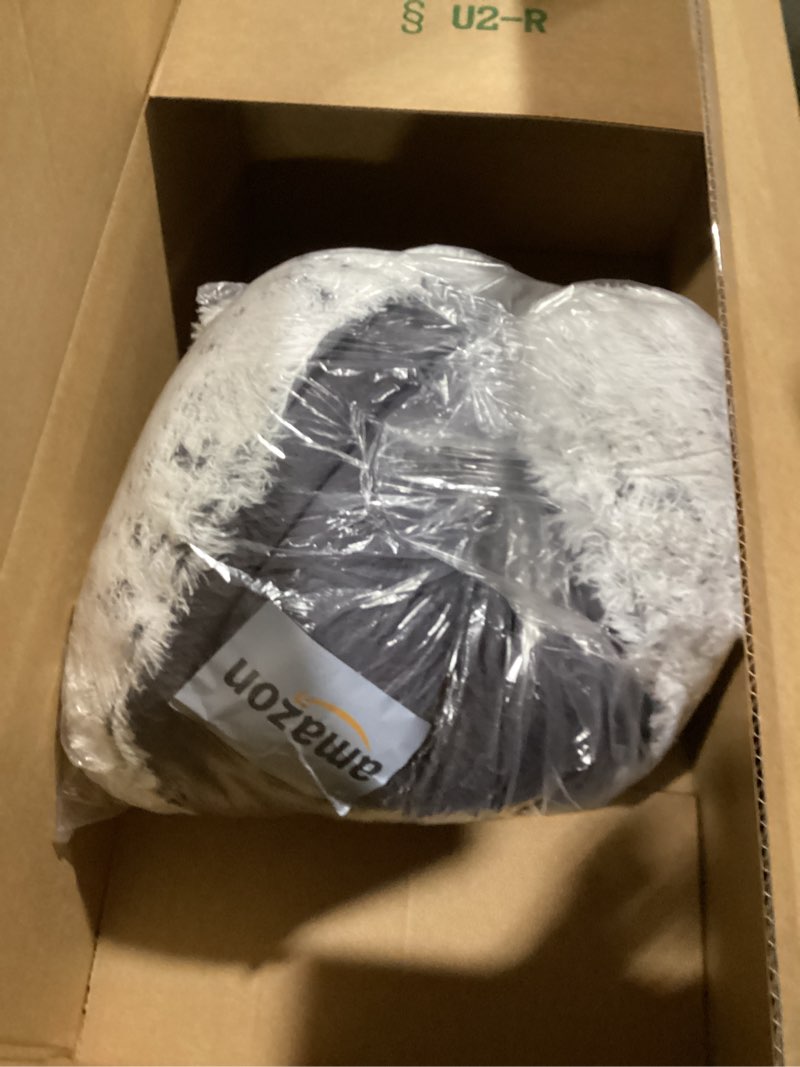 Condition photo showing New/Like New for Bedsure Calming Dog Bed for Large Dogs - Donut Washable Large Pet Bed, 36 inches Anti-Slip Round Fluffy Plush Faux Fur Dog Bed, Fits up to 80 lbs Pets, Frost Grey 36"L x 36"W x 10"Th Frost Grey