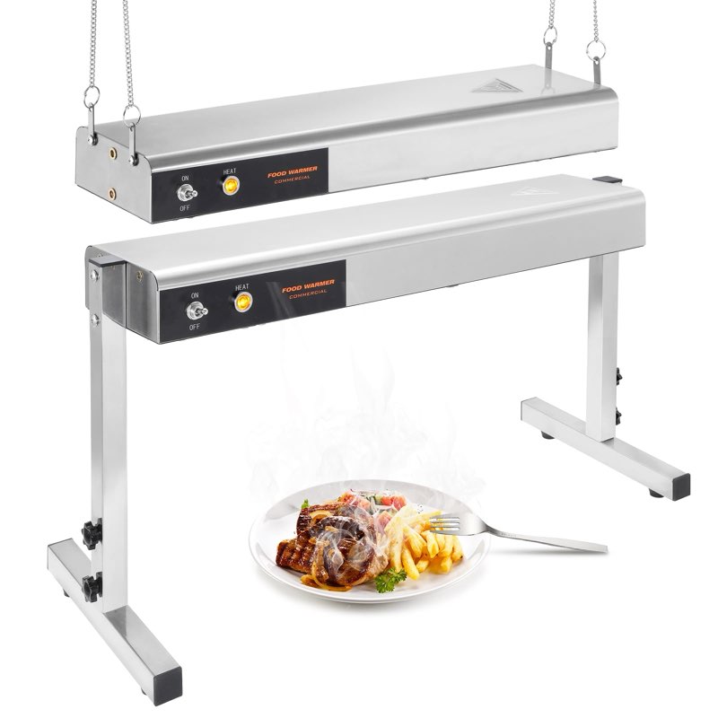 Hiteemer 24-Inch Food Heat Lamp, 750W Commercial Food Warmer Hanging Overhead Infrared Strip Heater 