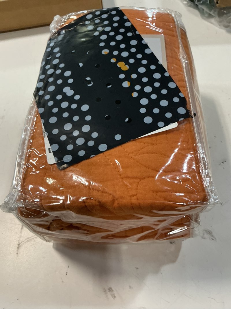 Condition photo showing New/Like New for winlife 100% cotton quilted pillow sham floral printed pillow cover (standard, burnt orange) terracotta 26" x 20" (pack of 2)