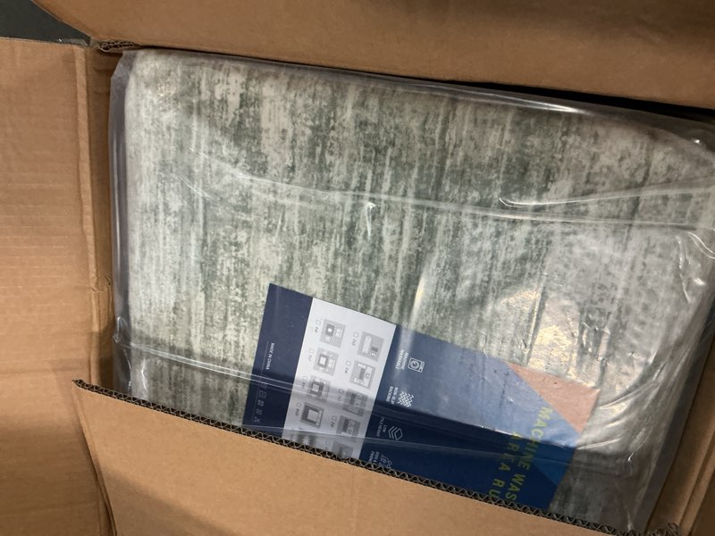 Condition photo showing New/Like New for rugsreal living room area rug 9x12 machine washable rug non-slip stain resistant modern abstract carpet contemporary accent throw floor carpet for dining room solid area rug for home office, green green 9' x 12' (rectangular)