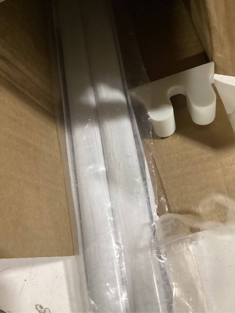 Condition photo showing New/Like New for prime-line k 5167 36 in. l steel reinforced white vinyl push bar for hinged swinging screen doors (single pack)