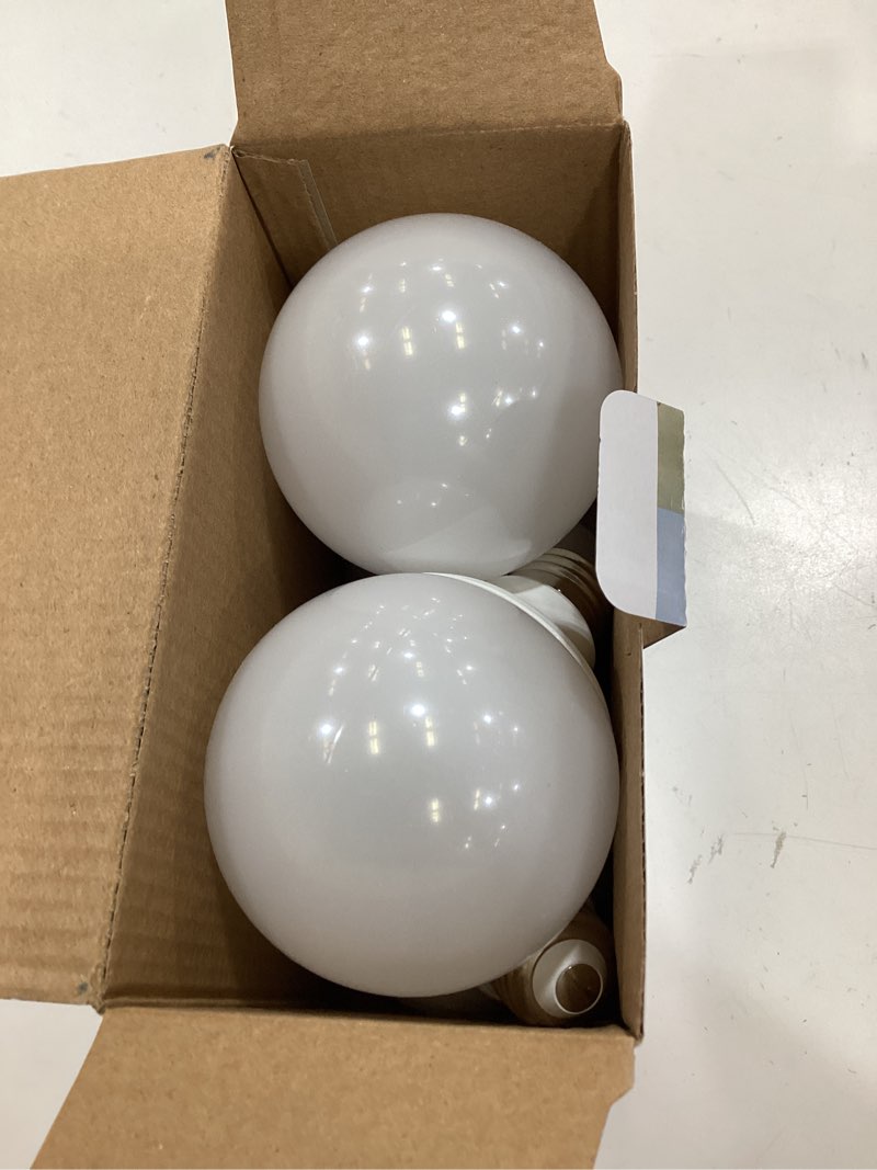 Condition photo showing As Is for flaspar g25 led vanity light bulbs, 100w led globe bulb equivalent, 9w vanity bulbs for bathroom, 5000k daylight white 900lm, e26 base round makeup mirror bathroom lights bulb décor lighting, 4 pack daylight white 4 count(pack of 1)