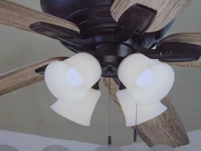 (Missing hardware)HARBOR BREEZE 62'' MACON BAY CEILING FAN REPLACEMENT GLOBE/ SHADE OPAL FROSTED