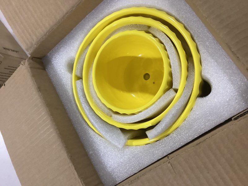 Condition photo showing Good Condition for ton sin ceramic flower pots,yellow plant pots for indoor plants,4.1+5.1+6.5 inch ceramic plant pots with tray,medium indoor planters for aloe cactus decorative pots with drainage hole (set of 3) yelllow