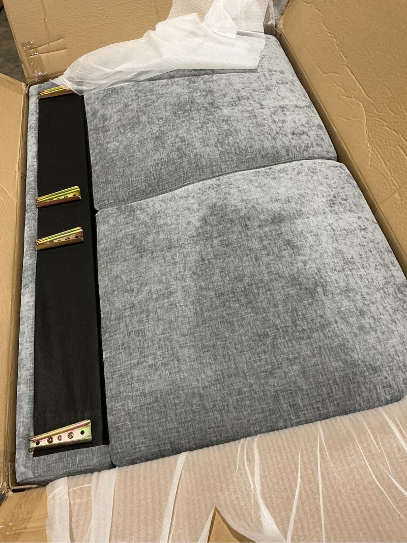 Condition photo showing As Is for (damaged)oversized blue modular sofa set l-shaped corner couch pull-out sofa bed upgrade your living space with this sleek and versatile l-shaped modular sofa. featuring hidden storage compartments under the seats, it offers ample space to neatly organize your essentials such as blankets, pillows, and magazines. the built-in usb ports and cup holders located on the armrests provide convenient access to your devices and beverages, making this sofa perfect for modern living rooms, offices, or apartments. the soft fabric and thick cushions offer unmatched comfort, while the modular design allows you to customize the layout to suit your space and preferences.     (box 3&5 are damaged) (pick up 5 boxes)