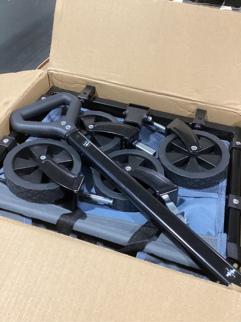 Condition photo showing Good Condition for Collapsible Wagon Cart Foldable - Lightweight Portable Heavy Duty Folding Beach Wagons with Wheels - Outdoor Utility Carts for Grocery, Camping, Shopping with Large Capacity - Grey&Blue