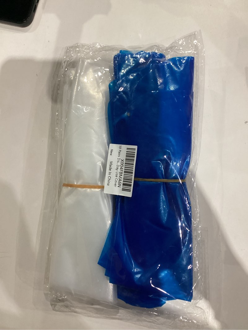 Condition photo showing New/Like New for 10 Pairs Disposable Plastic Boot Covers,Shoe Covers Disposable Waterproof Shoe Covers for Women Men Water Boots Cover Rainy Day Use Cover