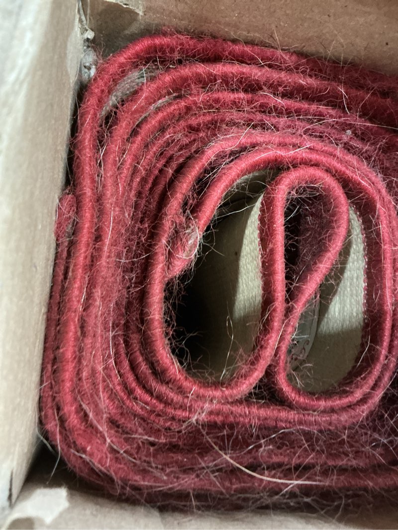 Condition photo showing As Is for Ottomanson Hallway Runner Rug 2'7" x 9'10" Non Slip Oriental Area Rugs Easy to Clean Laundry Rug Runner Durable & Pet Friendly Floor Carpet Runners for Hallways Entryway Living Room Kitchen, Red Red - Legacy 2'7" x 9'10" (Rectangular)