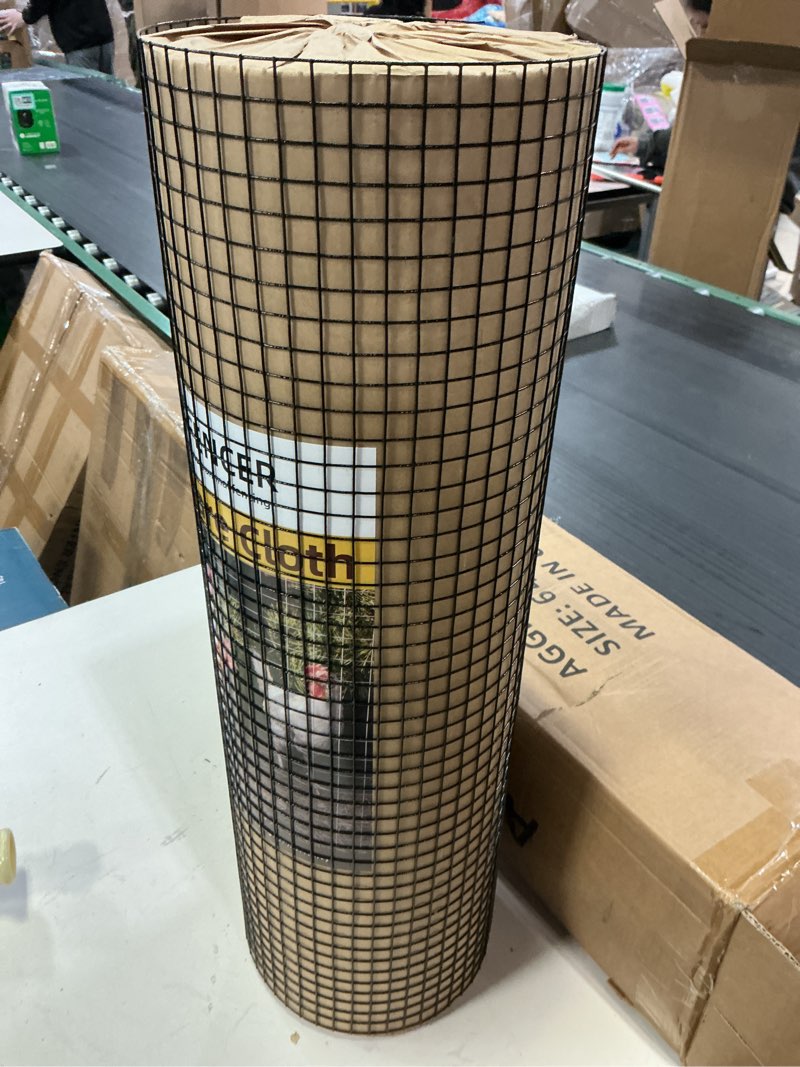 Condition photo showing Good Condition for 24in x 50ft Black Hardware Cloth 1/2 inch 19Ga PVC Coated Wire Mesh Vinyl Coated Fence, Welded Metal Chicken Wire Fencing Roll, Garden Plant Fencing, for Chicken Coop and Home Improvement 1/2 inch 24in x 50ft Black