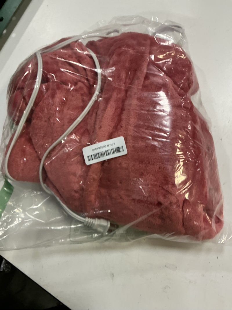 Condition photo showing As Is for massaging weighted heating pad for back pain relief,heating pads for neck, shoulder,cramp,portable heated pad with 3 heat settings & 6 massage,18 relaxing combinations,auto off,20"*24",grapefruit red grapefruit red 20"*24"