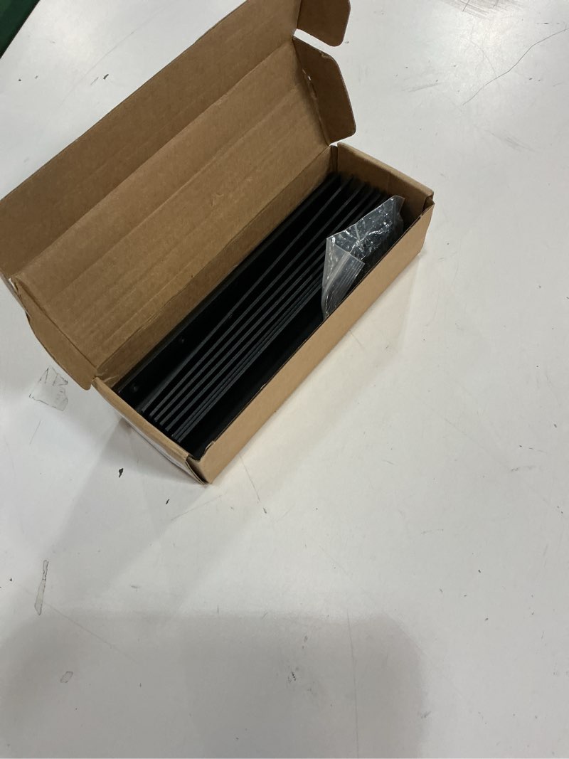 Condition photo showing Good Condition for l bracket, heavy duty corner brace, 10 pack 8" metal shelf bracket angle bracket for shelves, black metal braces for wood, 200mm overall length 8 inch 10 pack