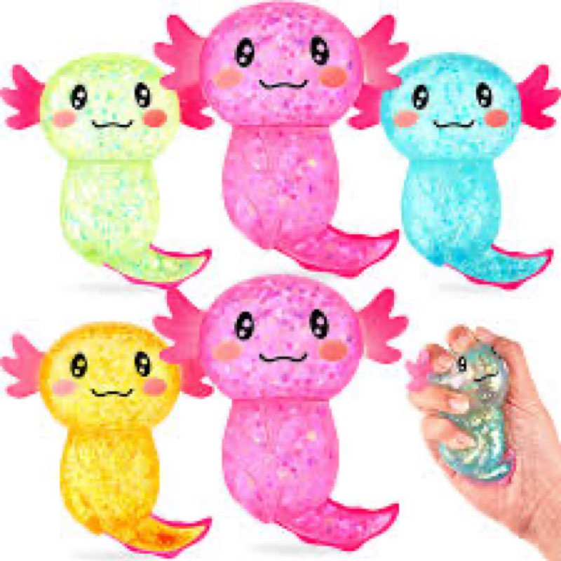 jellyarch 12 sets axolotl valentine's day gifts for kids axolotl stress relief fidget toys with card