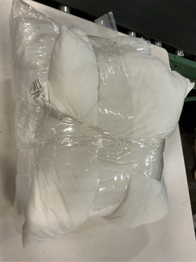 Condition photo showing As Is for lane linen 4 pack 18x18 white throw pillow inserts for decorative pillow covers, couch pillows for living room, fluffy pillows for bed 18" x 18" 01: white