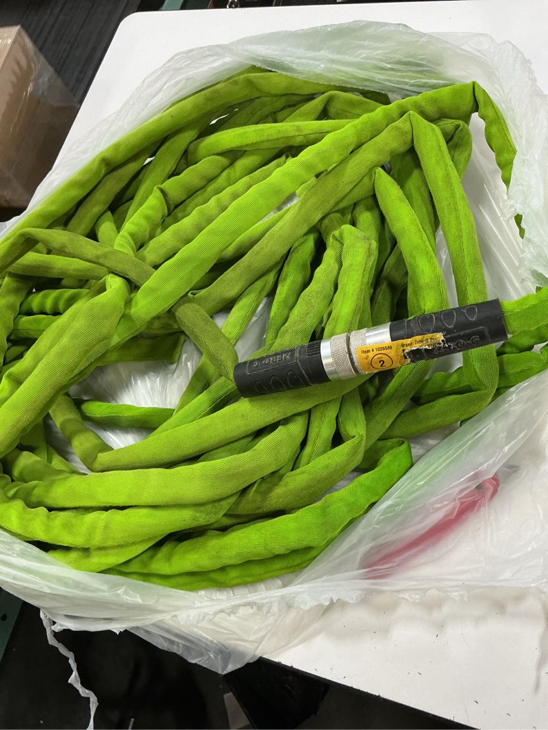 Condition photo showing As Is for zero-g pro teknor apex 3/4-in x 75-ft contractor -duty kink free woven green coiled hose